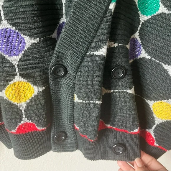 Vintage COOGI Australia Cardigan Sweater XL Multicolor Textured Knit Hip Hop 90s - Picture 3 of 8